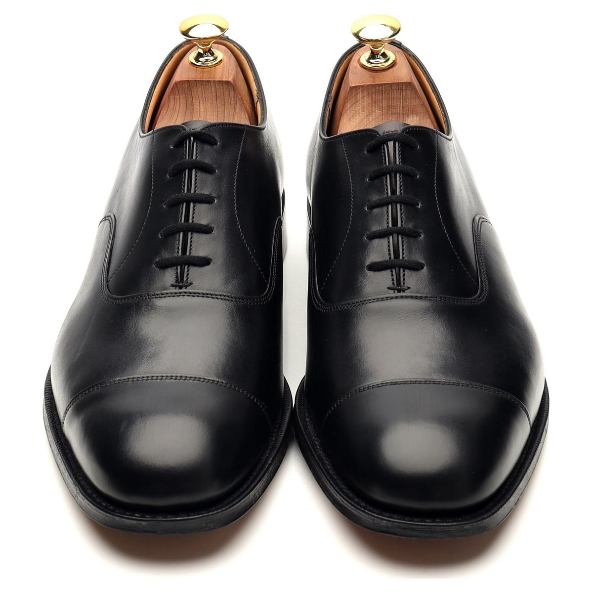 &#39;Balmoral&#39; Black Leather Oxford UK 8 G