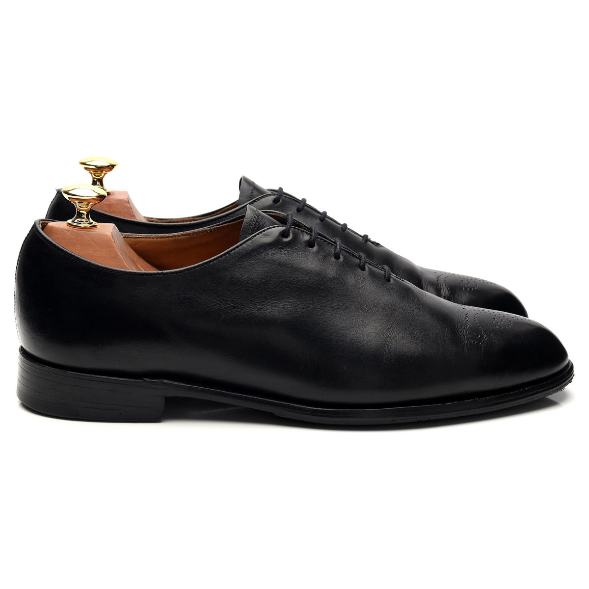 &#39;Harrow&#39; Black Leather Wholecut Oxford UK 9