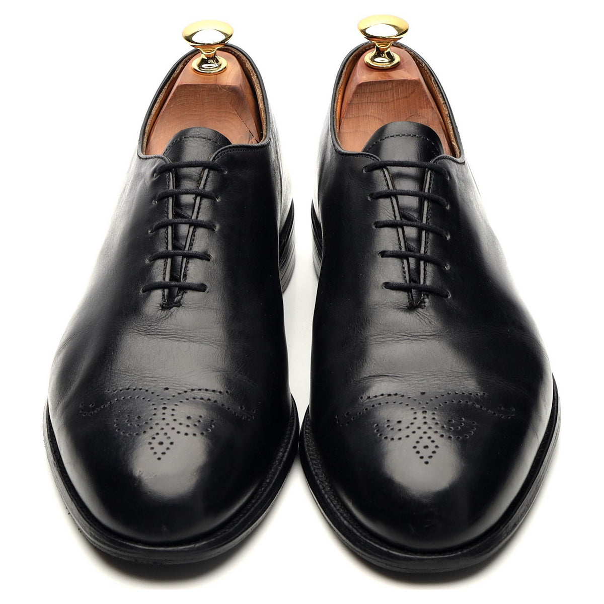 &#39;Harrow&#39; Black Leather Wholecut Oxford UK 9