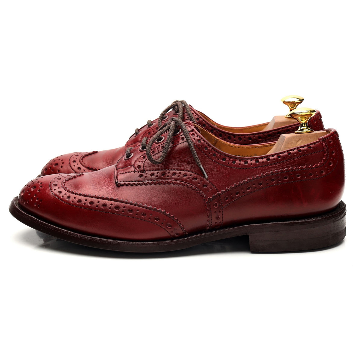 &#39;Bourton&#39; Red Leather Derby Brogue UK 8