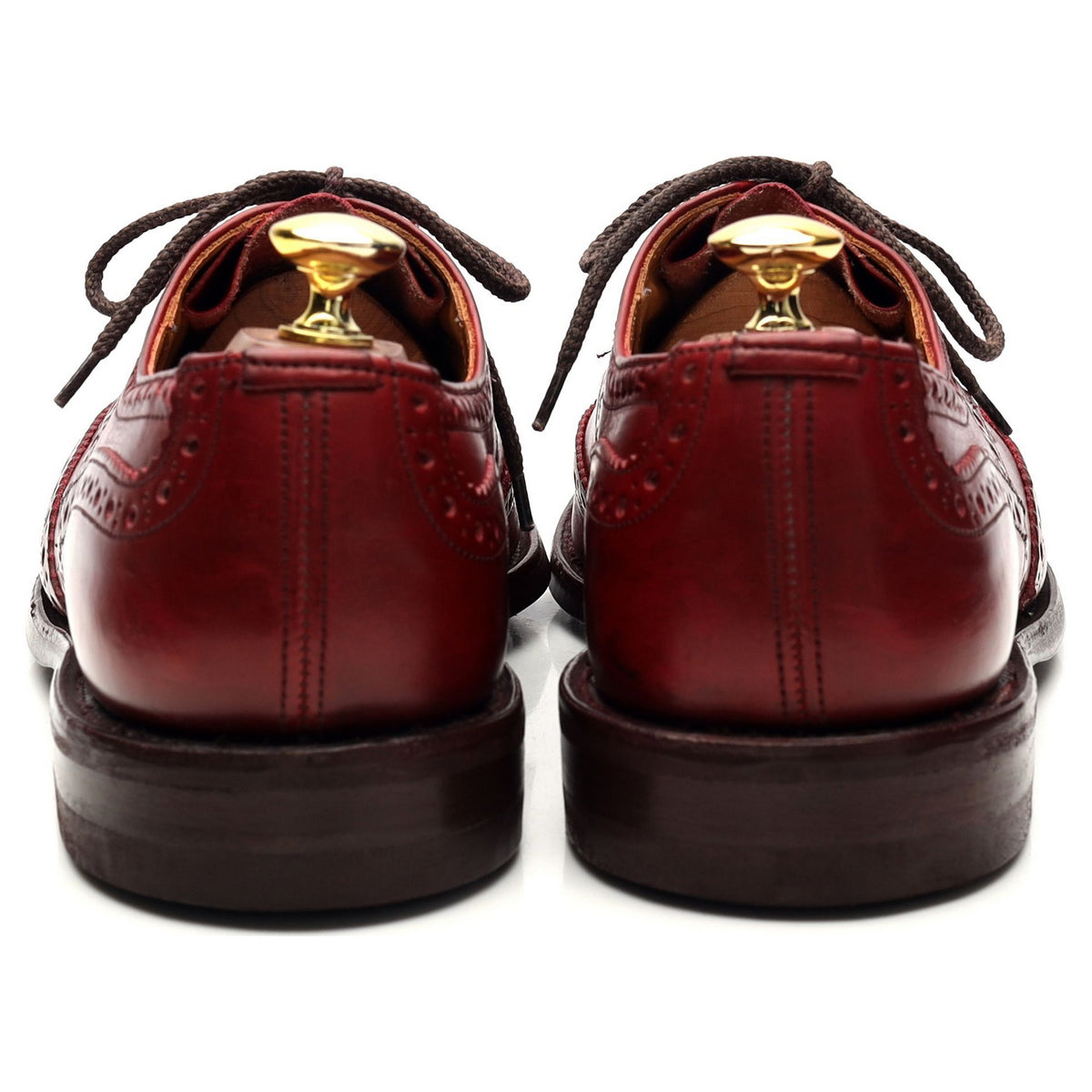 &#39;Bourton&#39; Red Leather Derby Brogue UK 8