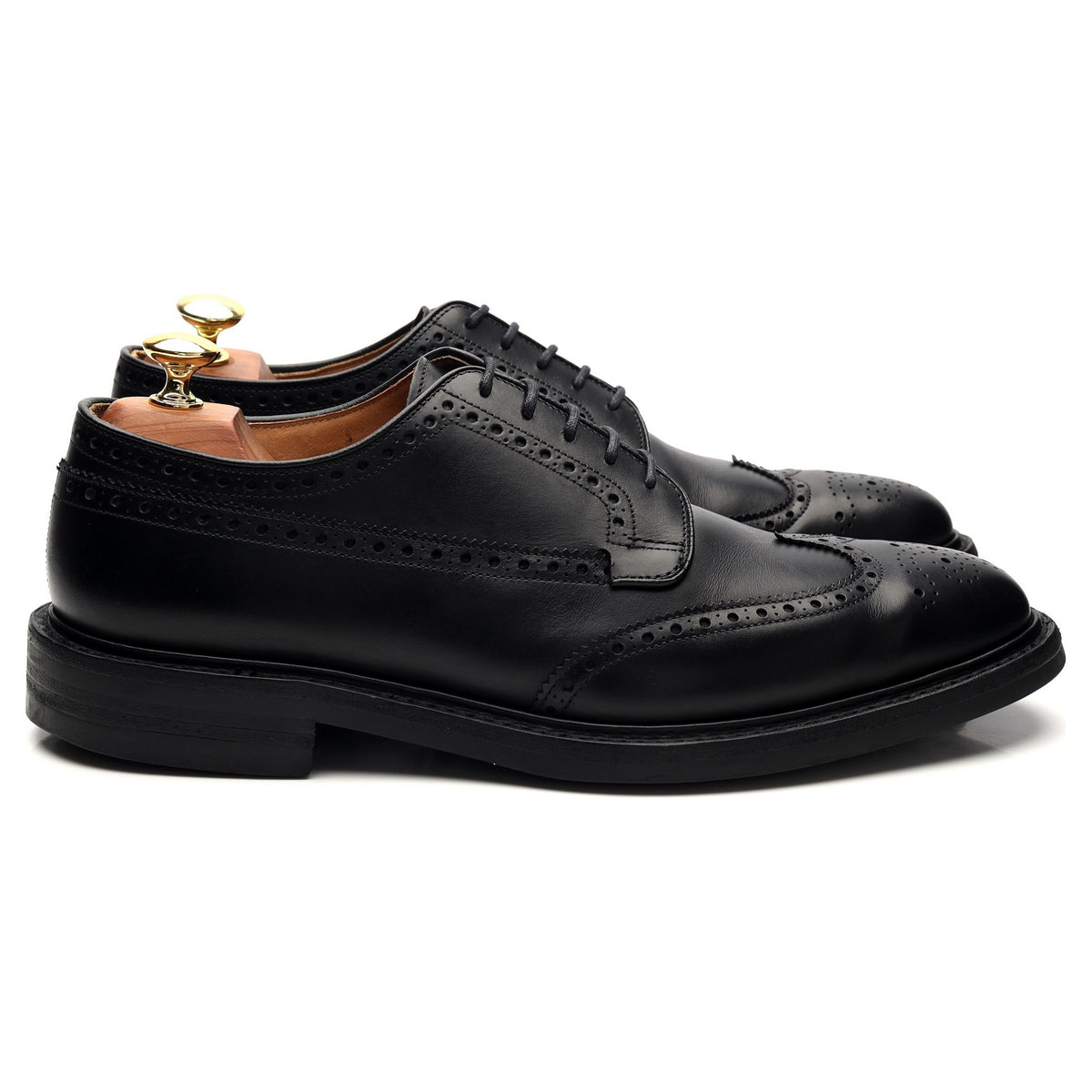 &#39;Grafton&#39; Black Leather Derby Brogues UK 8.5 F