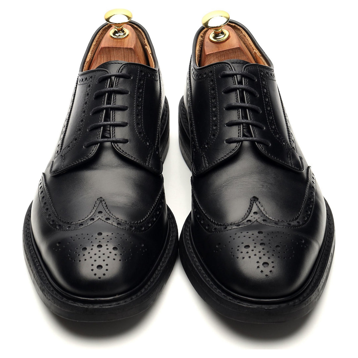 &#39;Grafton&#39; Black Leather Derby Brogues UK 8.5 F