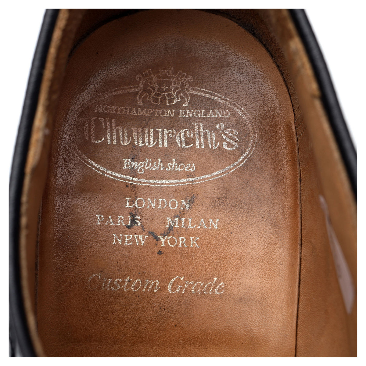 &#39;Grafton&#39; Black Leather Derby Brogues UK 8.5 F