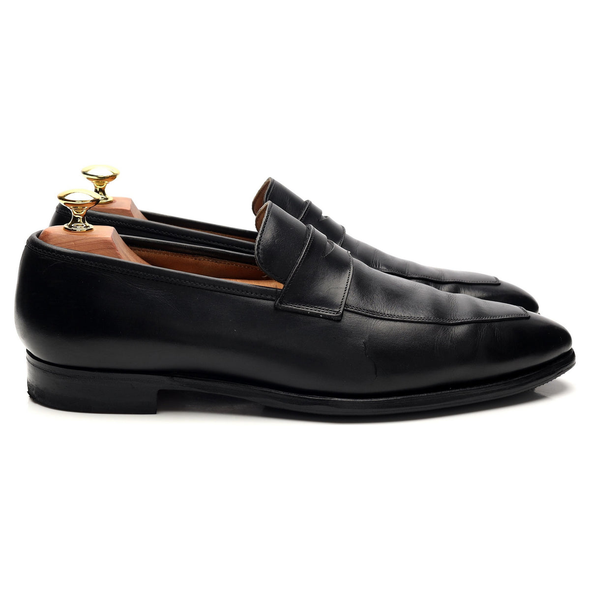 &#39;Merton&#39; Black Leather Loafers UK 8 E