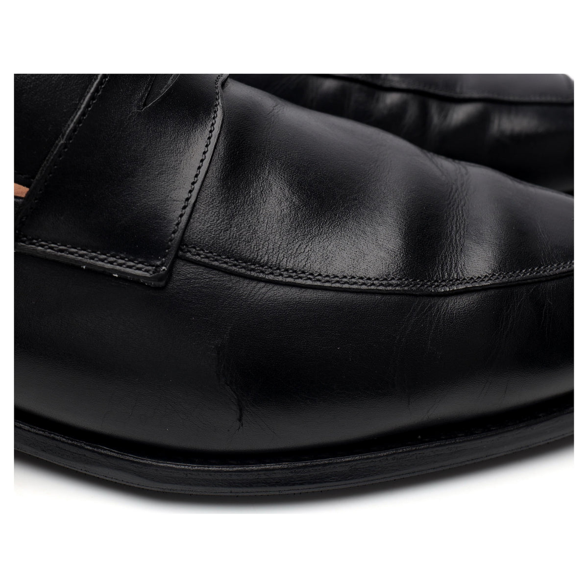 &#39;Merton&#39; Black Leather Loafers UK 8 E