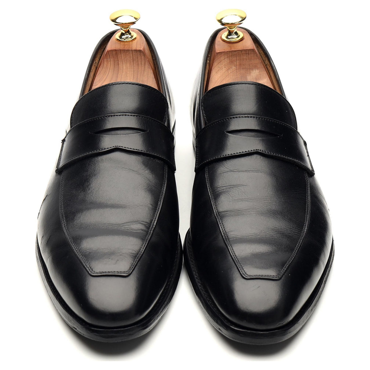 &#39;Merton&#39; Black Leather Loafers UK 8 E