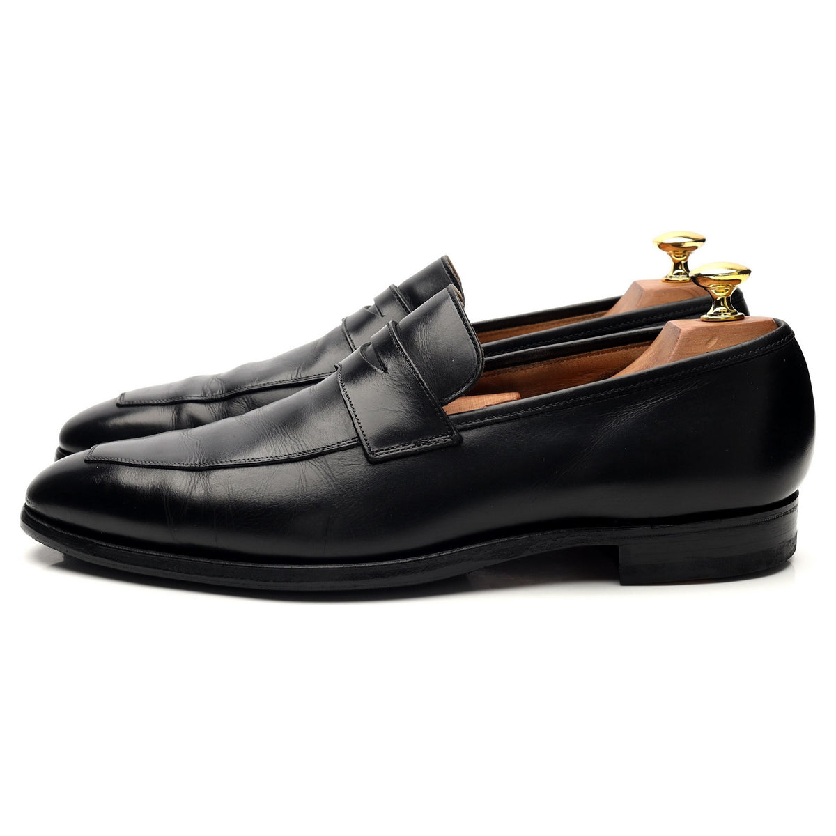 &#39;Merton&#39; Black Leather Loafers UK 8 E