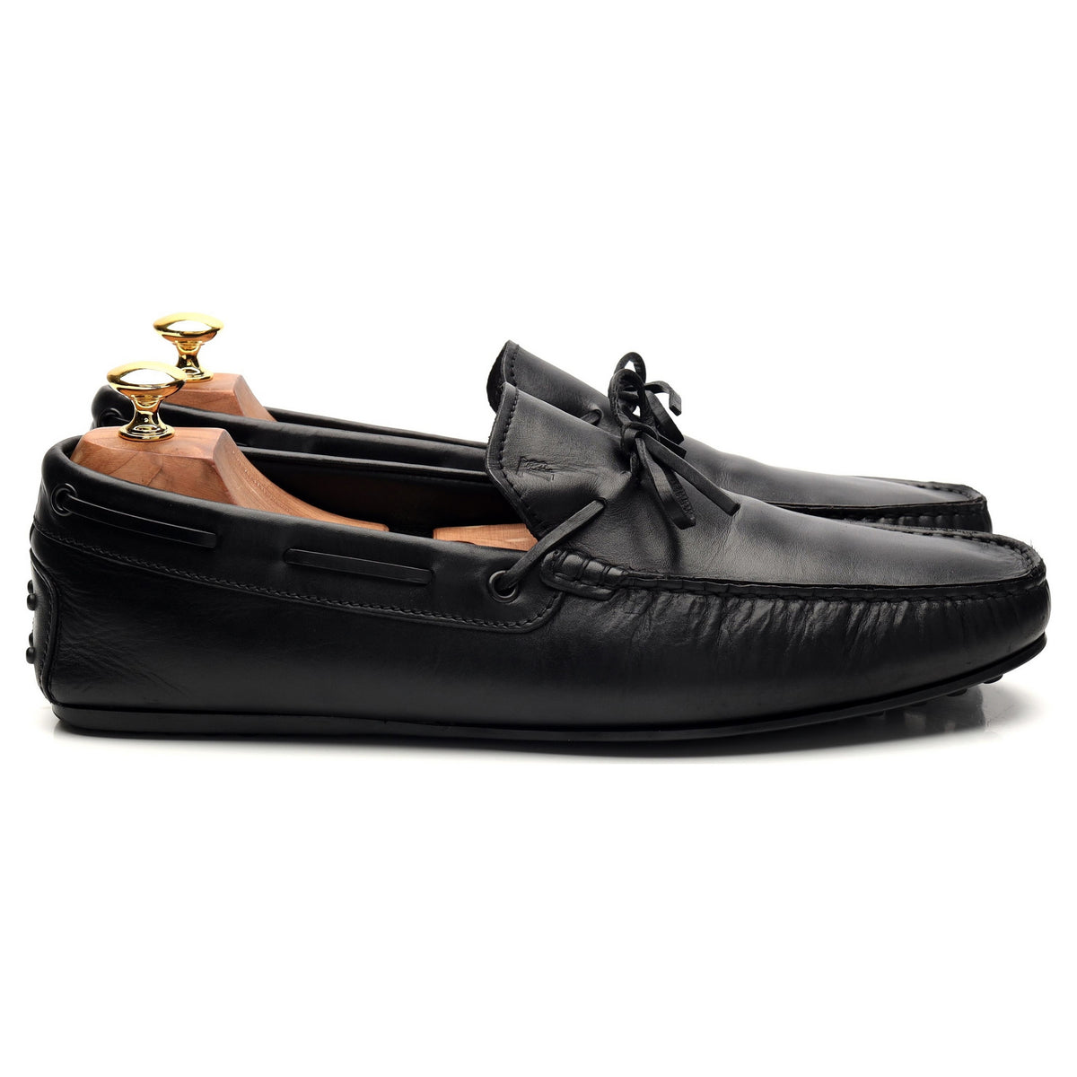 Gommino Black Leather Driving Loafer UK 10