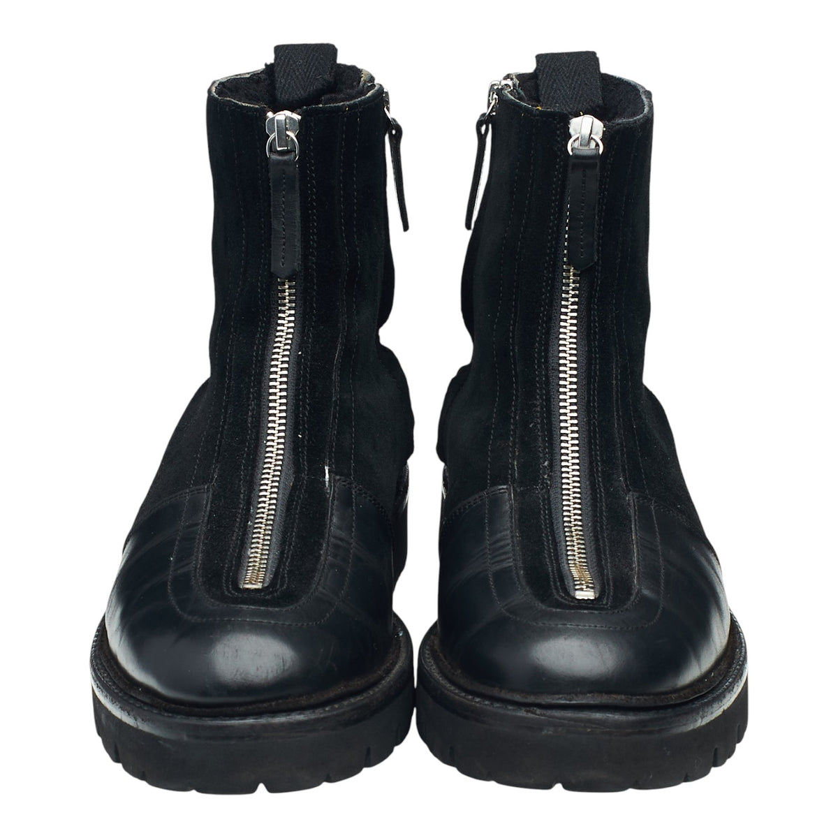 Women's 'Zadie' Black Leather Zip Up Boots UK 7