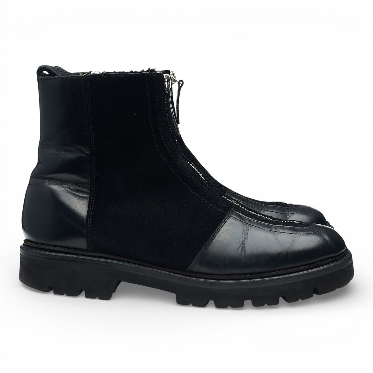 Women's 'Zadie' Black Leather Zip Up Boots UK 7
