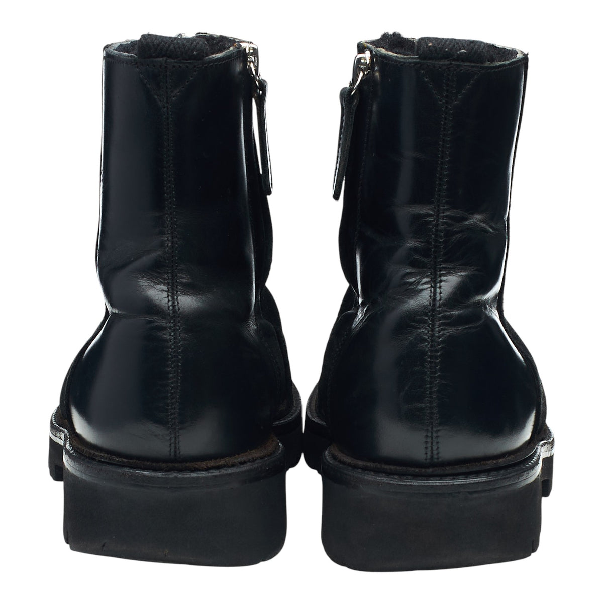 Women's 'Zadie' Black Leather Zip Up Boots UK 7