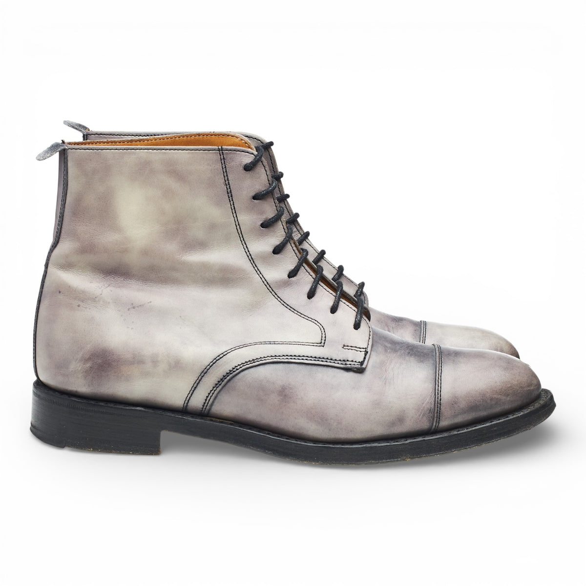 Women's 'Sadie' Light Grey Leather Boots UK 3 D