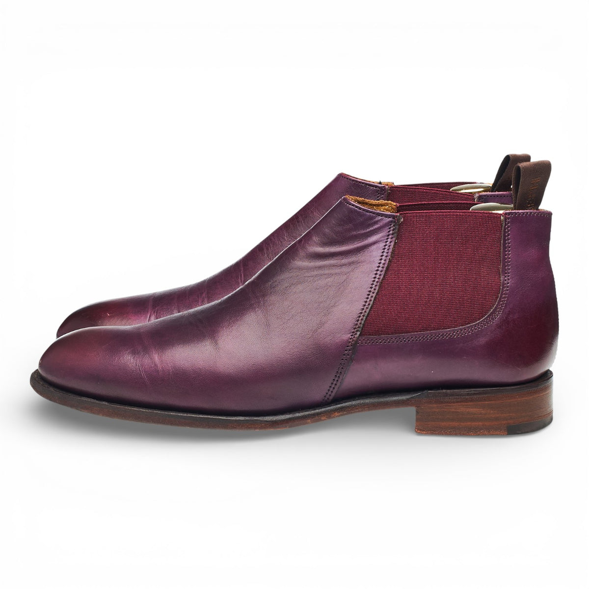 Women's 'Scarlett' Purple Leather Low Cut Chelsea Boots UK 3 D