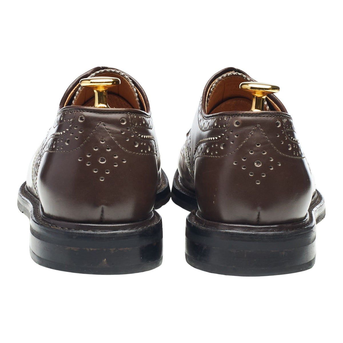Women's 'Cox' Brown / Silver Leather Derby Brogues UK 6.5