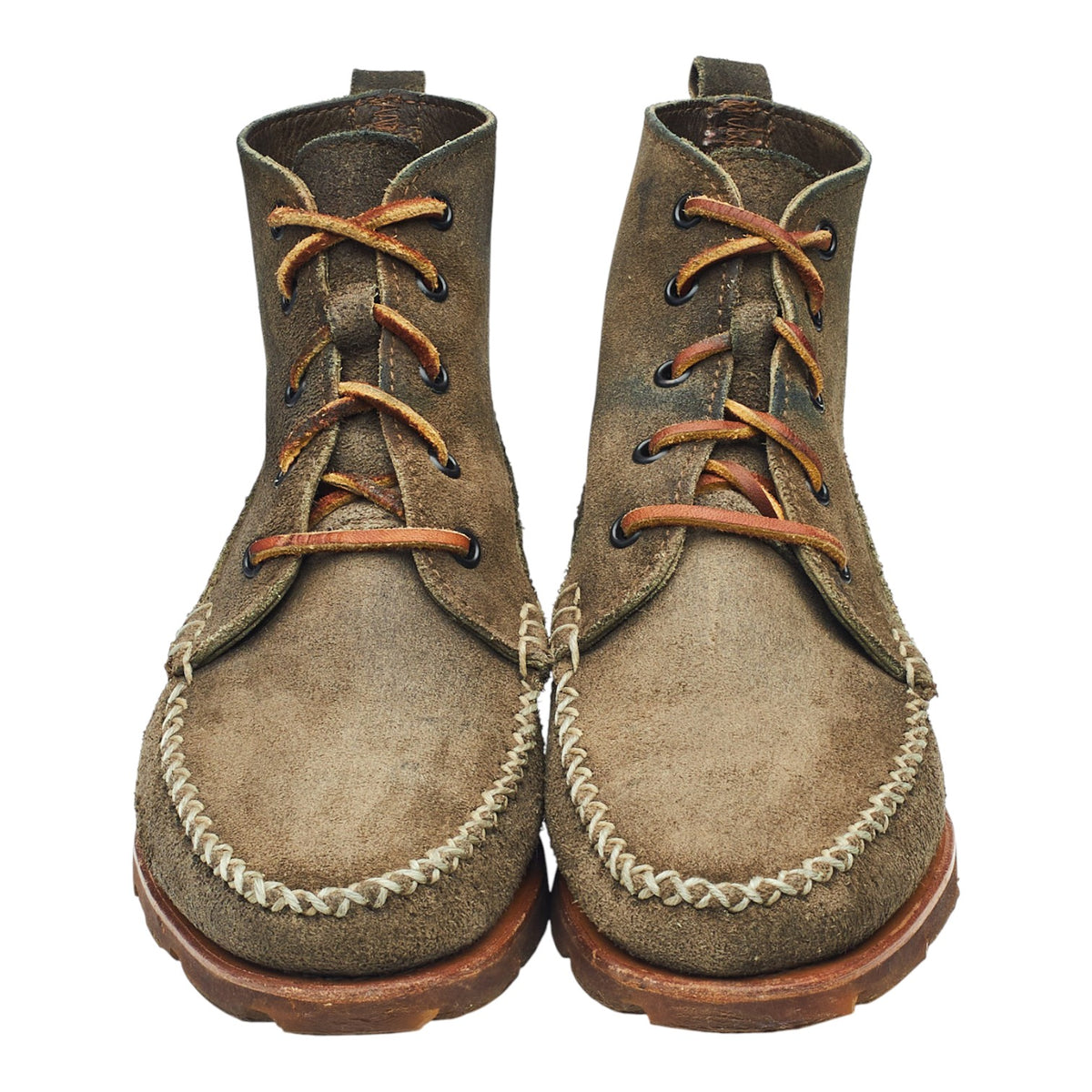 Green Suede Moc Toe Boots UK 7.5 US 8 E