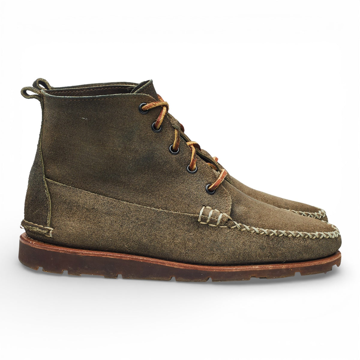 Green Suede Moc Toe Boots UK 7.5 US 8 E