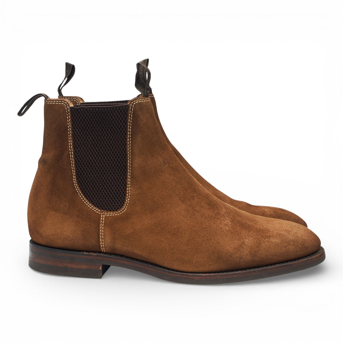 1880 'Chatsworth' Brown Suede Chelsea Boots UK 8 G