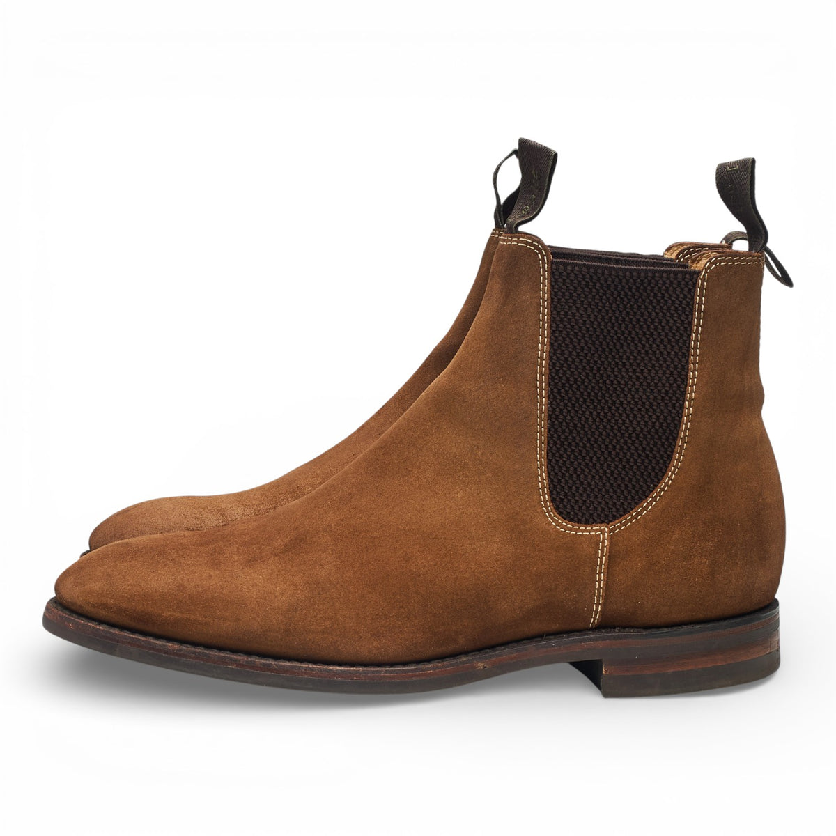 1880 'Chatsworth' Brown Suede Chelsea Boots UK 8 G