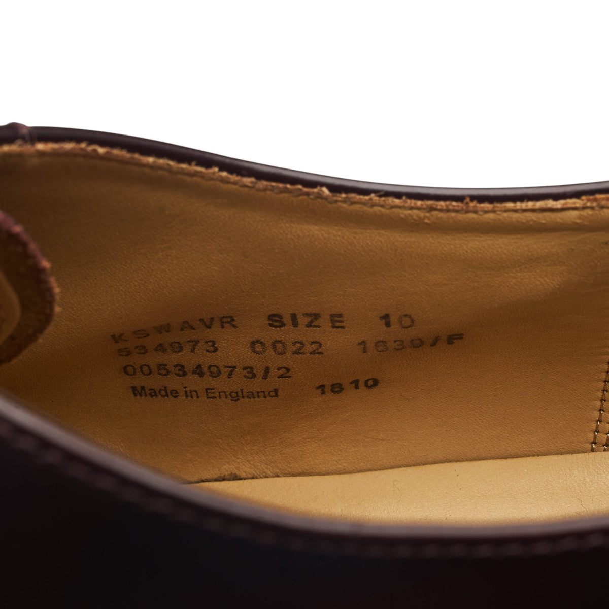 'Waverley' Burgundy Leather Derby UK 10 F