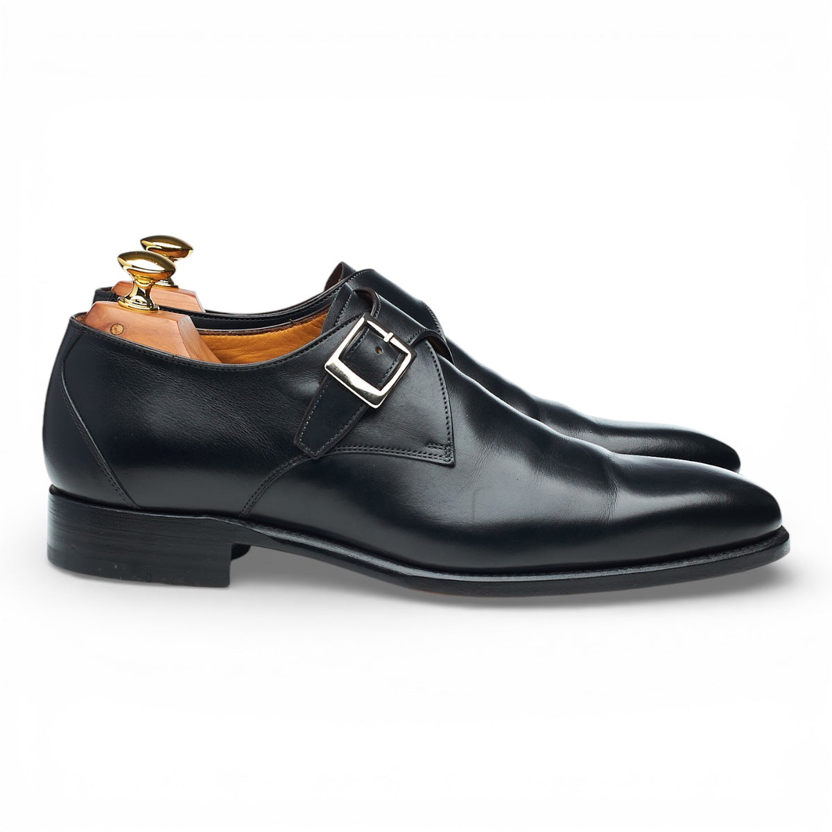 'Gareth 6307' Black Leather Single Monk Strap UK 6.5 F