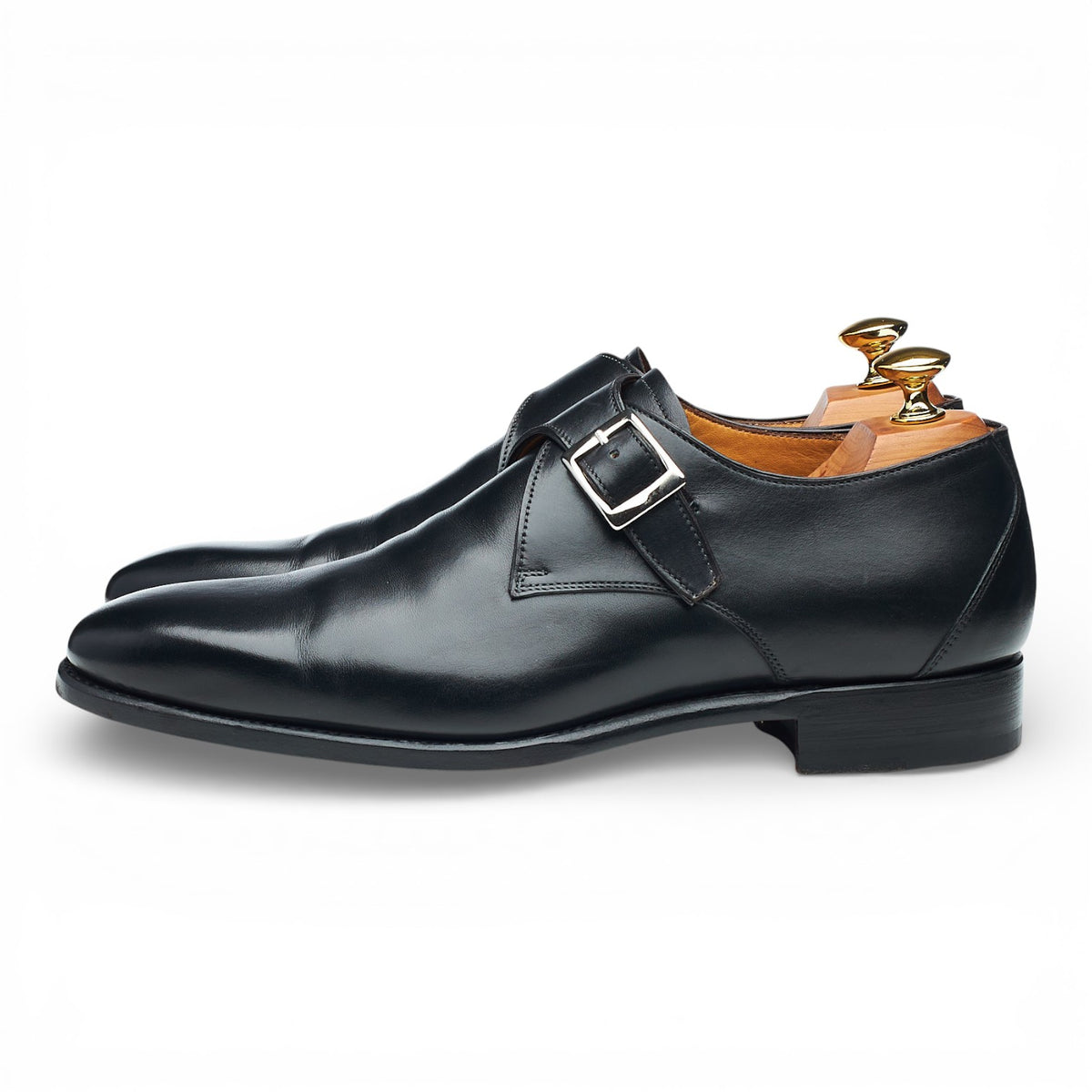 'Gareth 6307' Black Leather Single Monk Strap UK 6.5 F