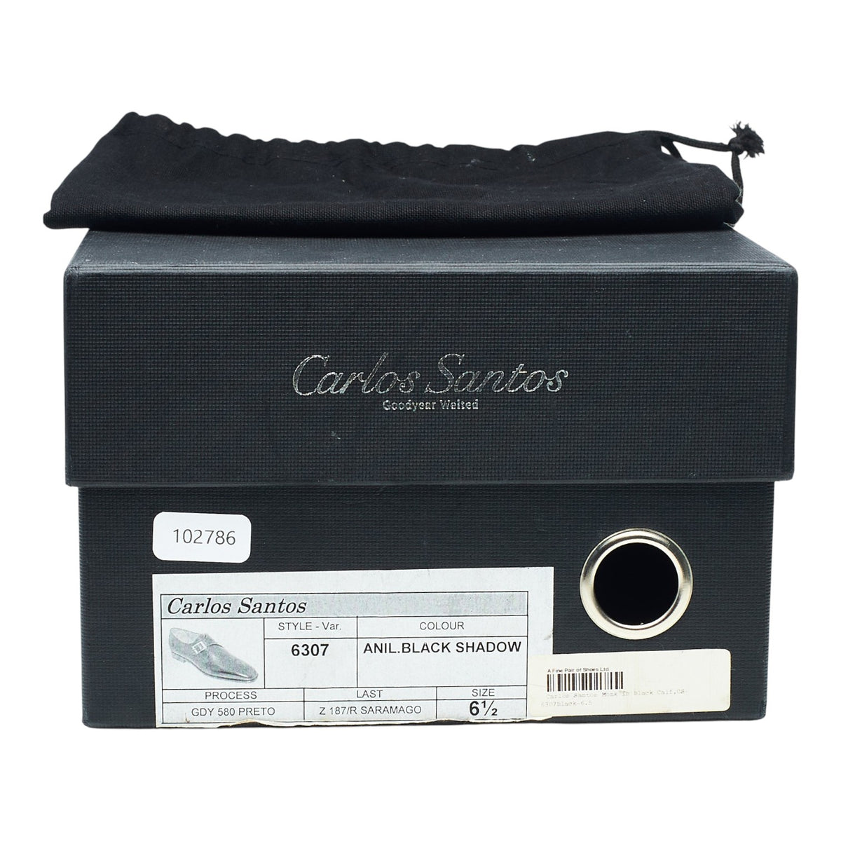 'Gareth 6307' Black Leather Single Monk Strap UK 6.5 F