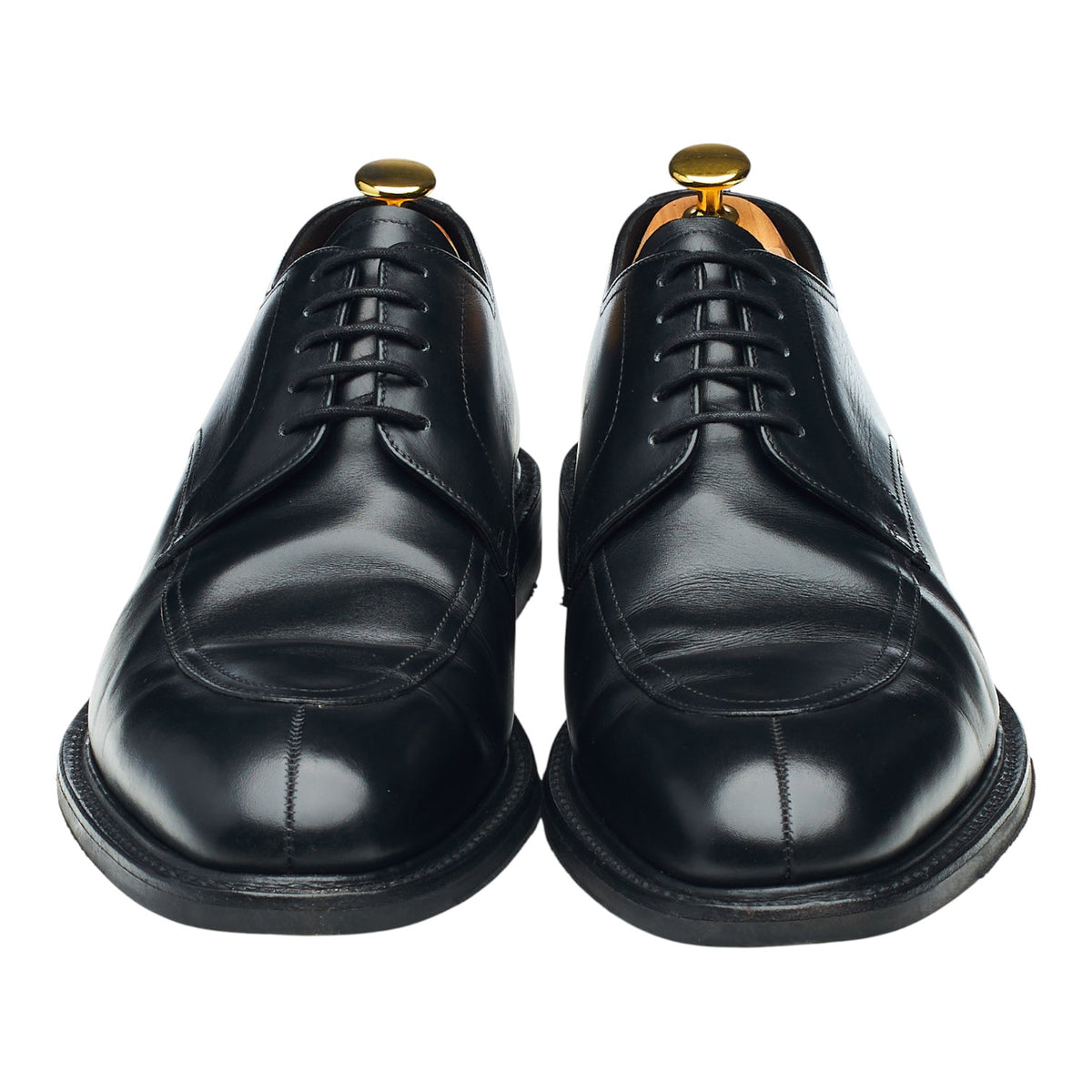1880 'Acton' Black Leather Split Toe Derby UK 9.5 F