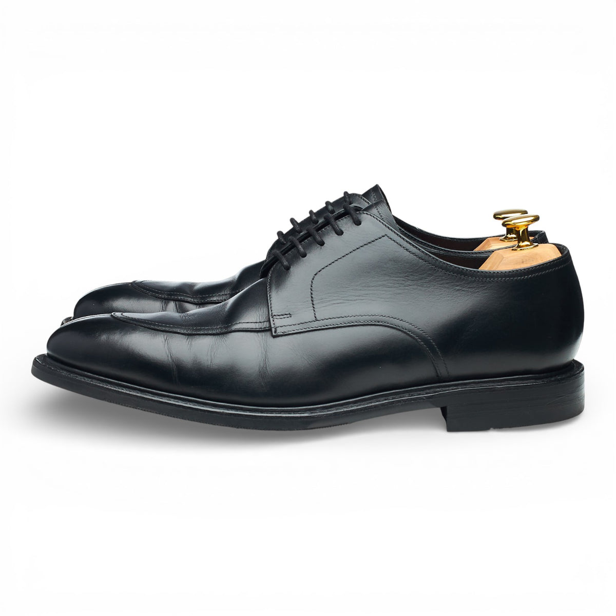 1880 'Acton' Black Leather Split Toe Derby UK 9.5 F