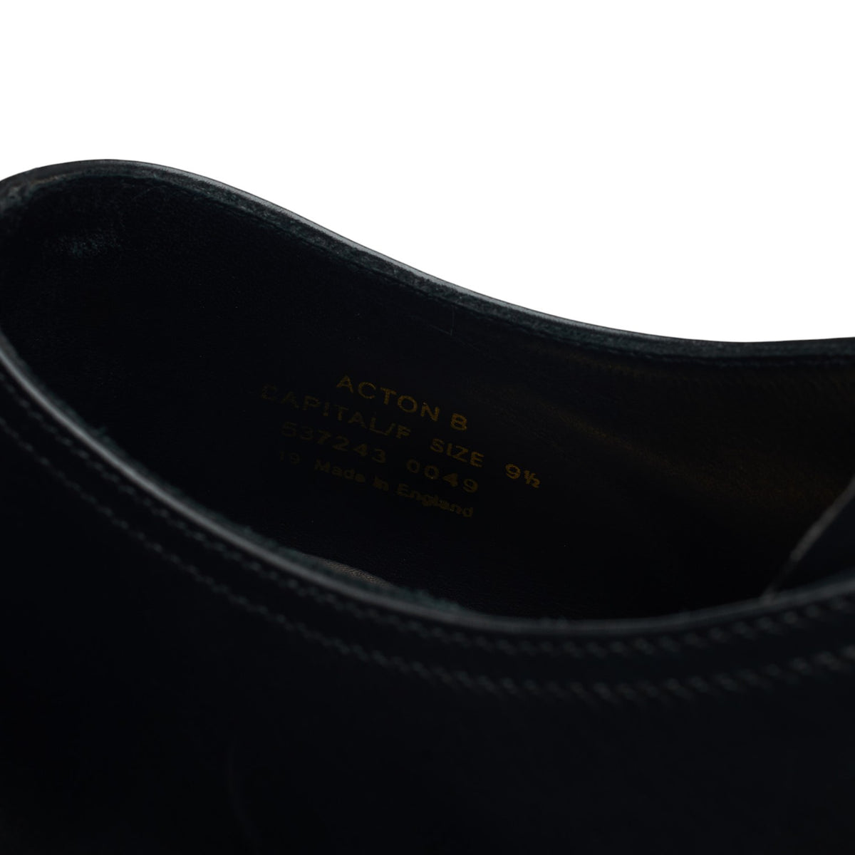 1880 'Acton' Black Leather Split Toe Derby UK 9.5 F