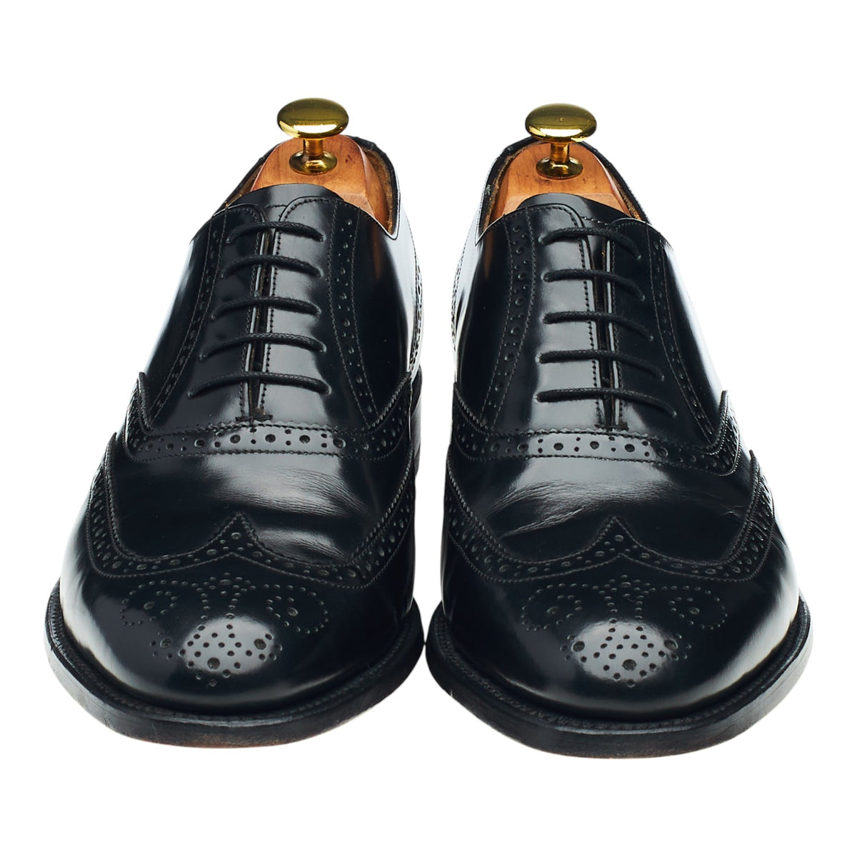 'Albert' Black Leather Oxford Brogues UK 8 G