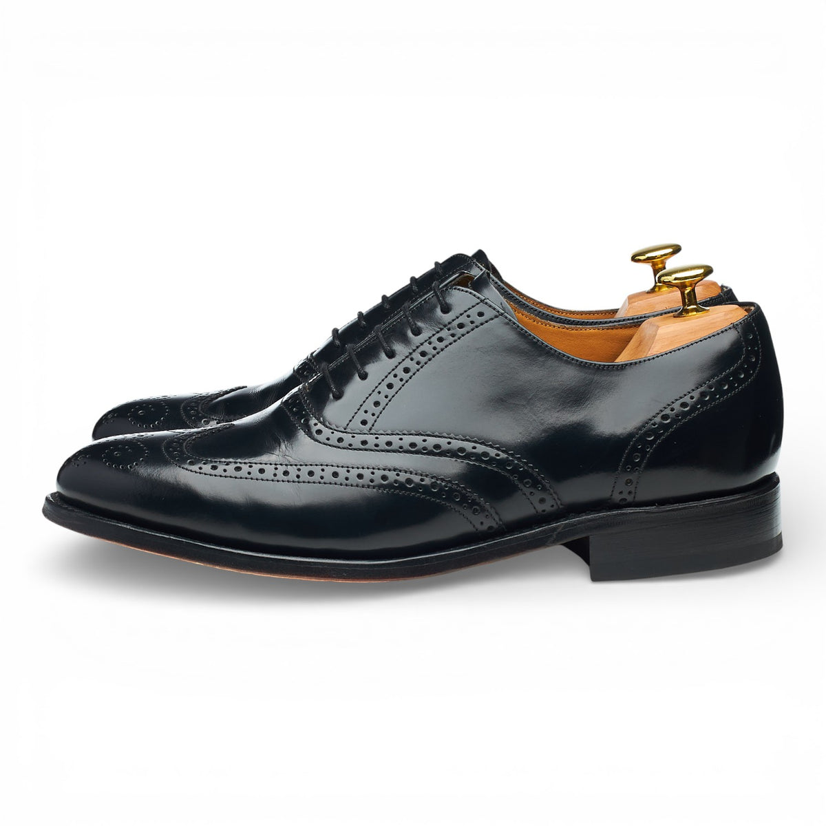'Albert' Black Leather Oxford Brogues UK 8 G