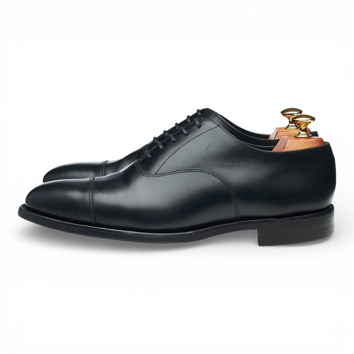 1880 'Aldwych' Black Leather Oxford UK 8.5 F