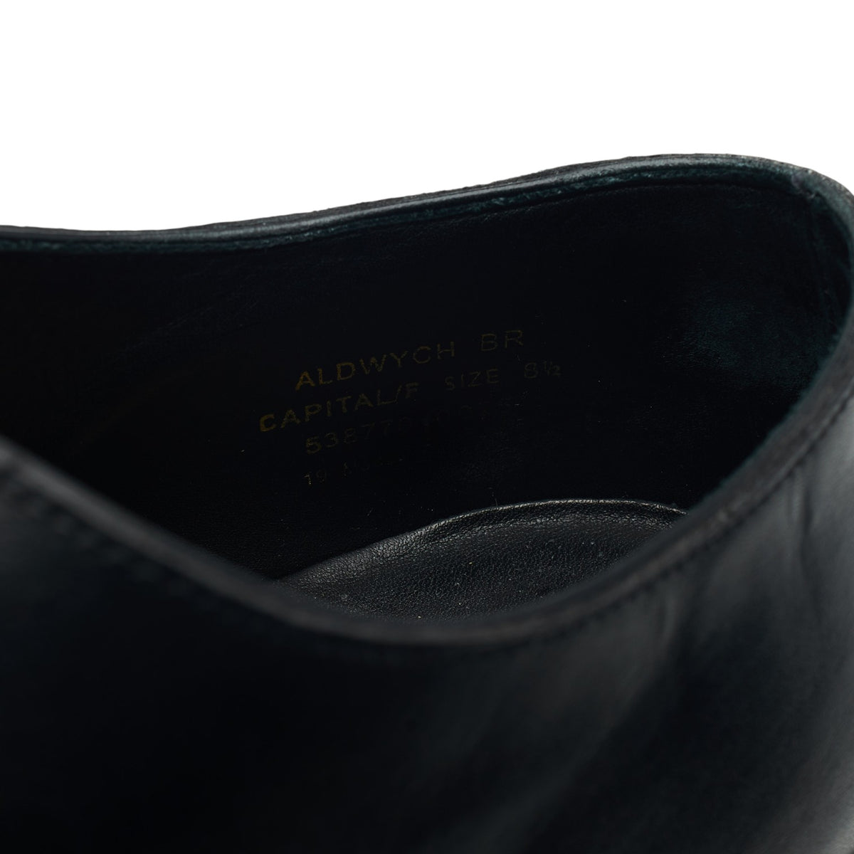 1880 'Aldwych' Black Leather Oxford UK 8.5 F