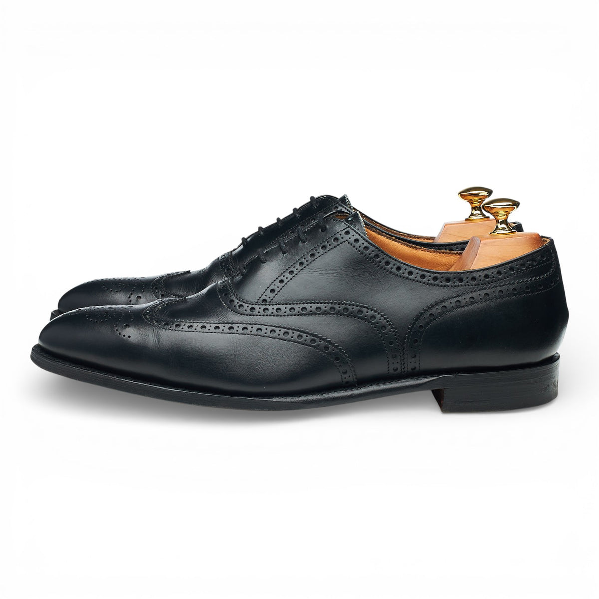 'Broad II' Black Leather Oxford Brogues UK 9.5 F