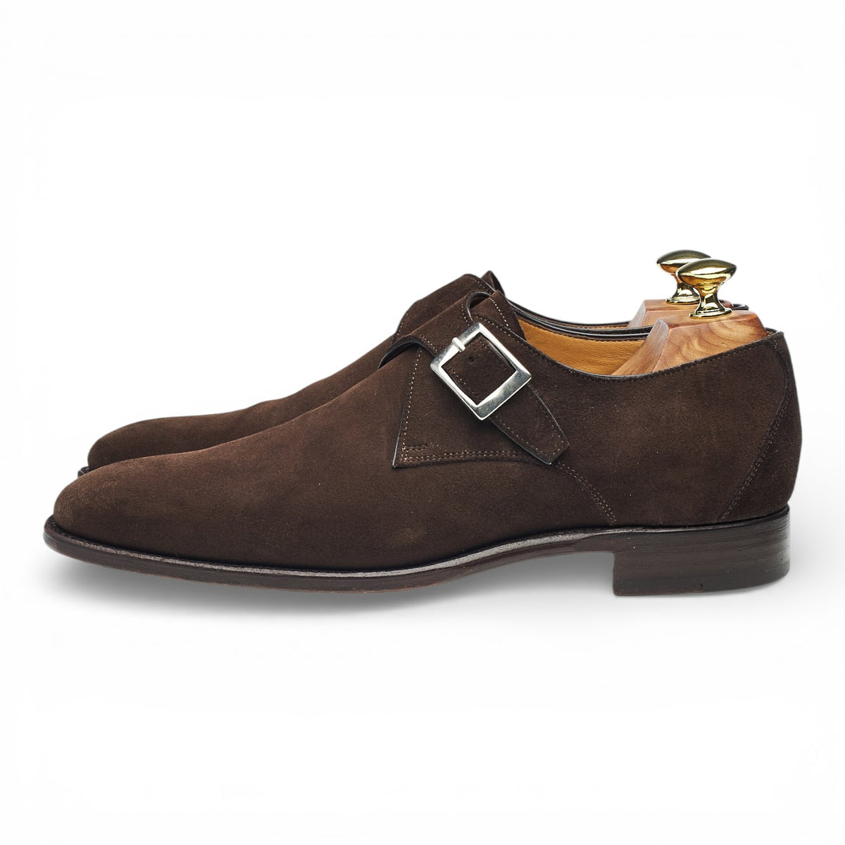 'Gareth 6307' Dark Brown Suede Single Monk Strap UK 6.5 F