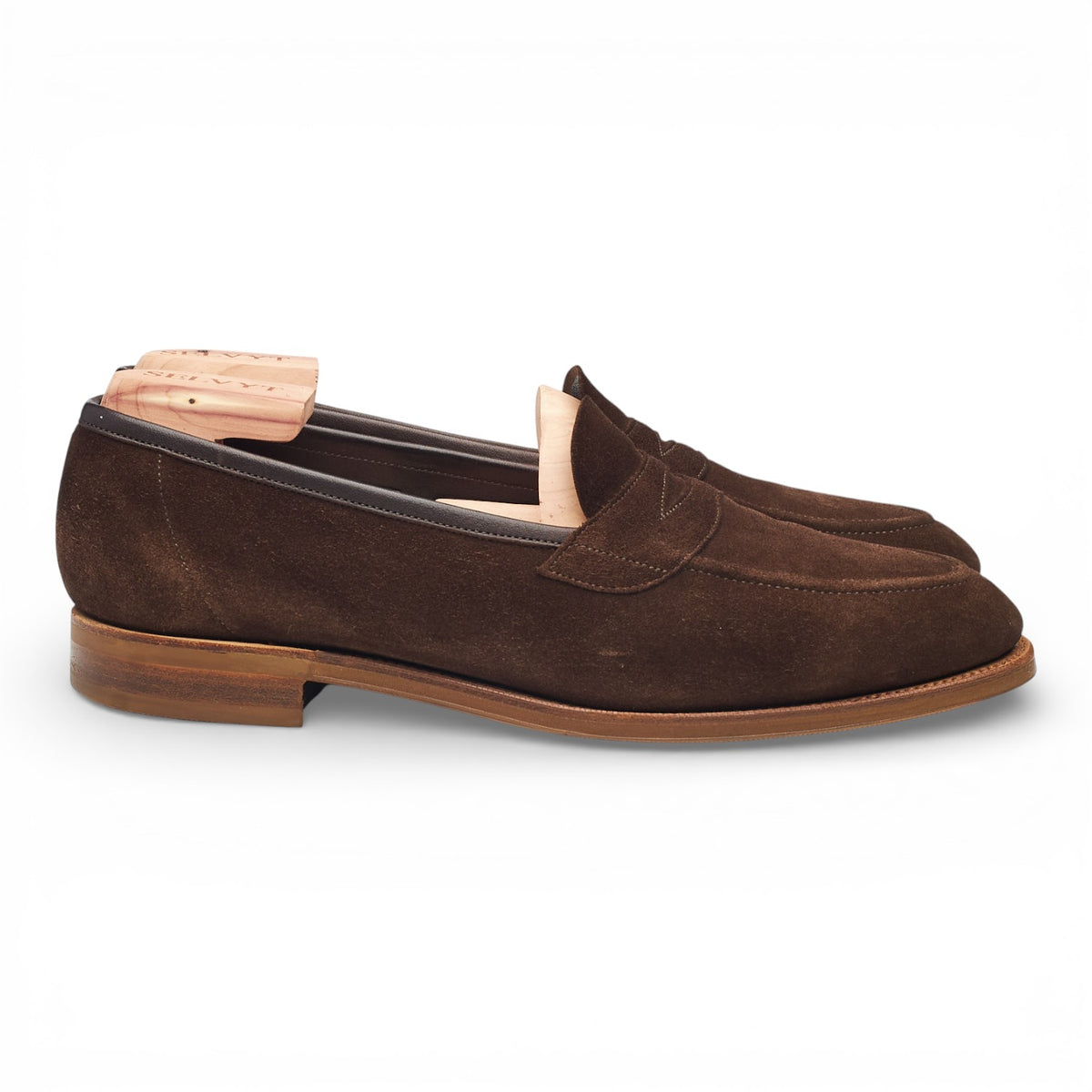 'Ventnor' Dark Brown Suede Unlined Loafers UK 7 E