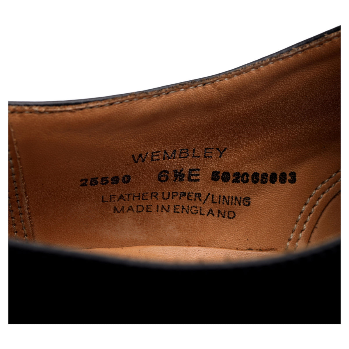 &#39;Wembley&#39; Black Leather Oxford UK 6.5 E