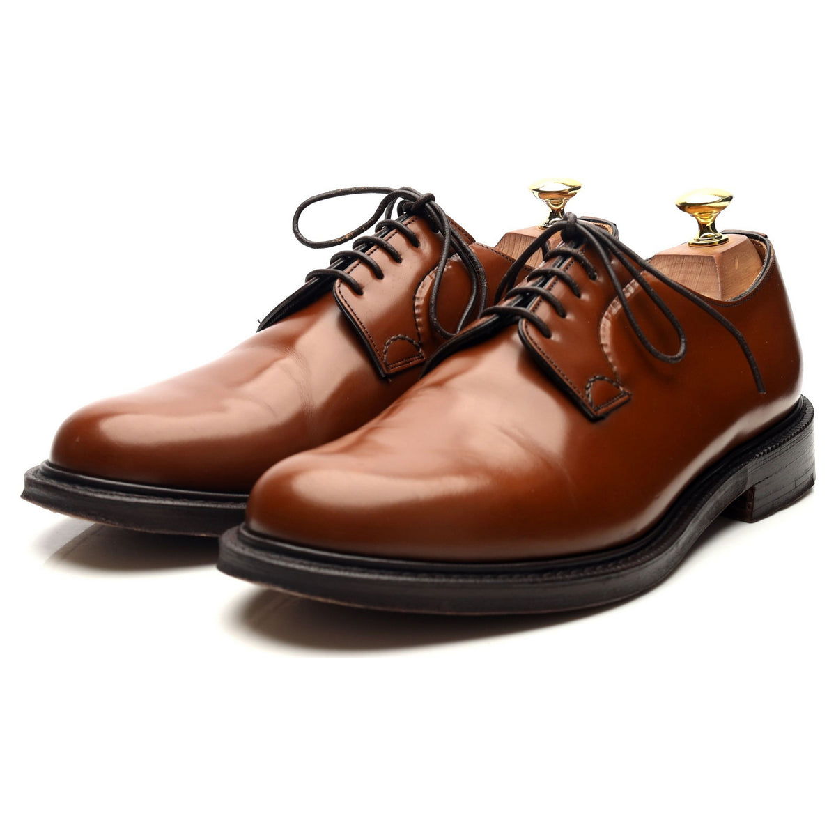 &#39;Shannon&#39; Tan Brown Leather Derby UK 8 G