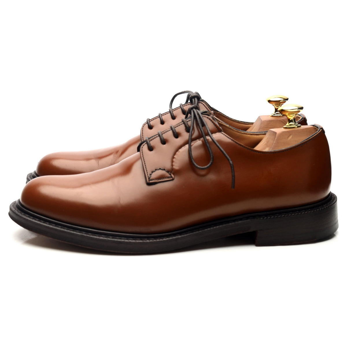 &#39;Shannon&#39; Tan Brown Leather Derby UK 8 G