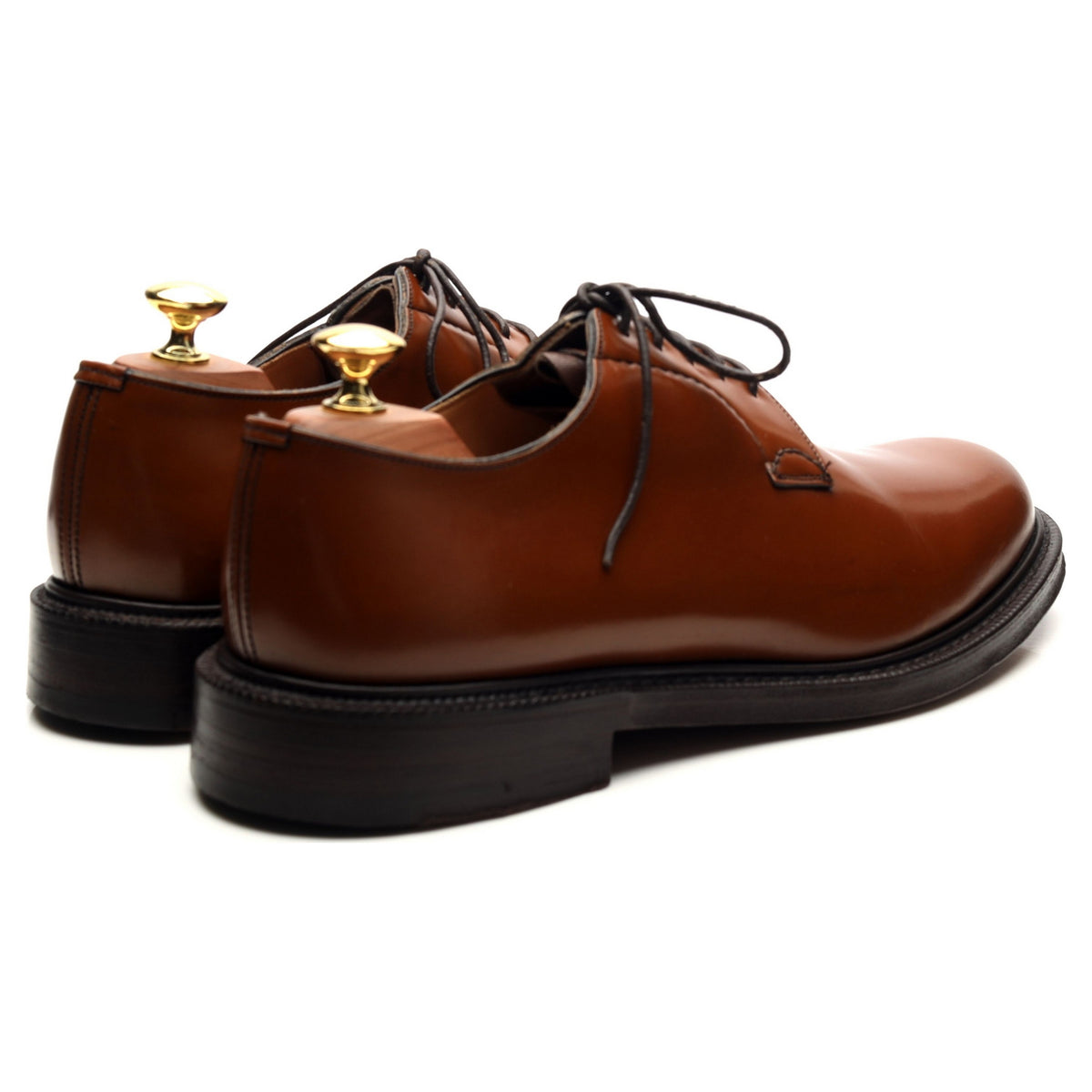 &#39;Shannon&#39; Tan Brown Leather Derby UK 8 G