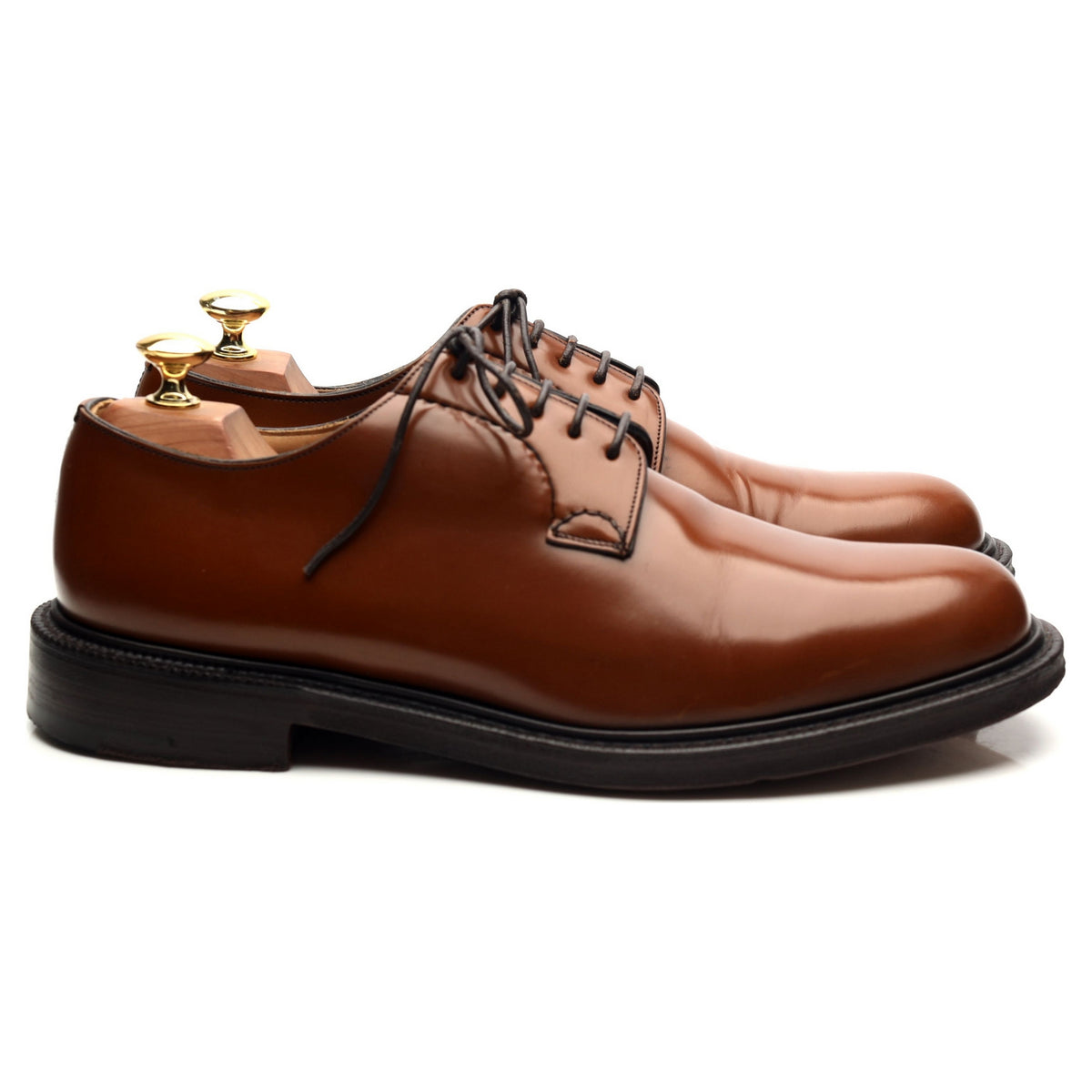 &#39;Shannon&#39; Tan Brown Leather Derby UK 8 G