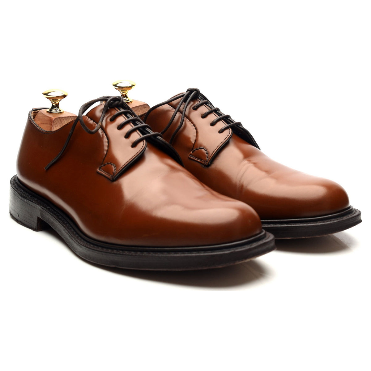 &#39;Shannon&#39; Tan Brown Leather Derby UK 8 G