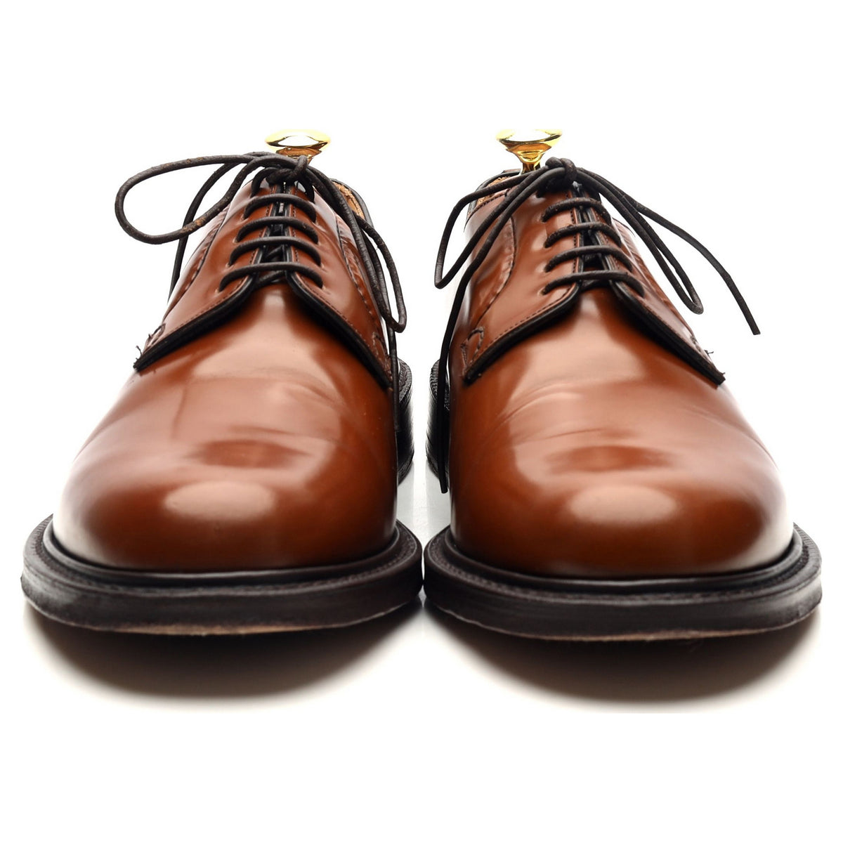 &#39;Shannon&#39; Tan Brown Leather Derby UK 8 G