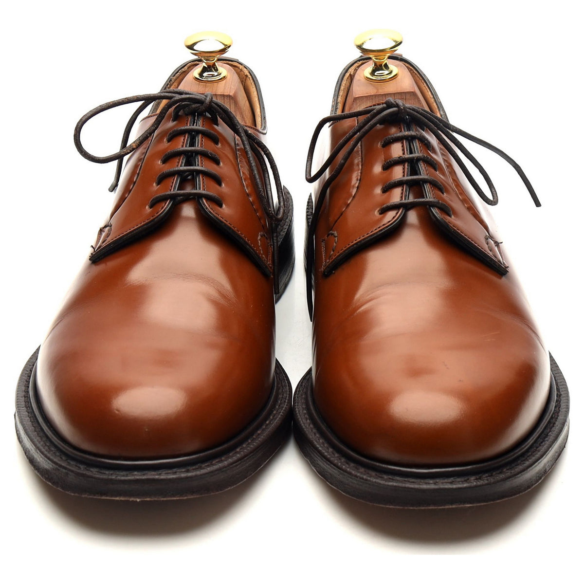 &#39;Shannon&#39; Tan Brown Leather Derby UK 8 G