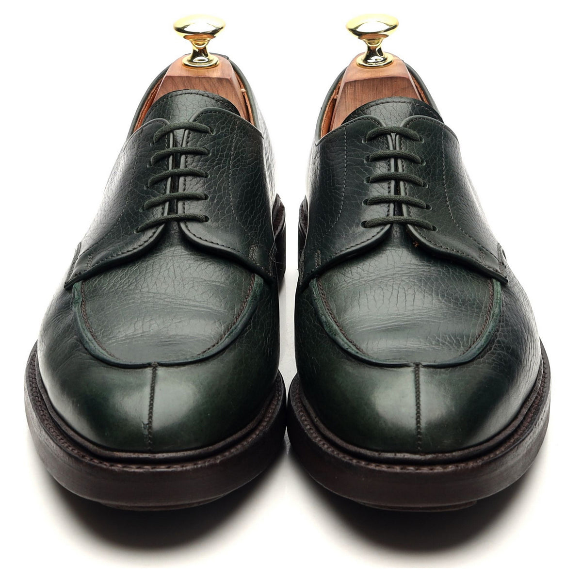 &#39;Surrey&#39; Dark Green Leather Derby UK 7 E