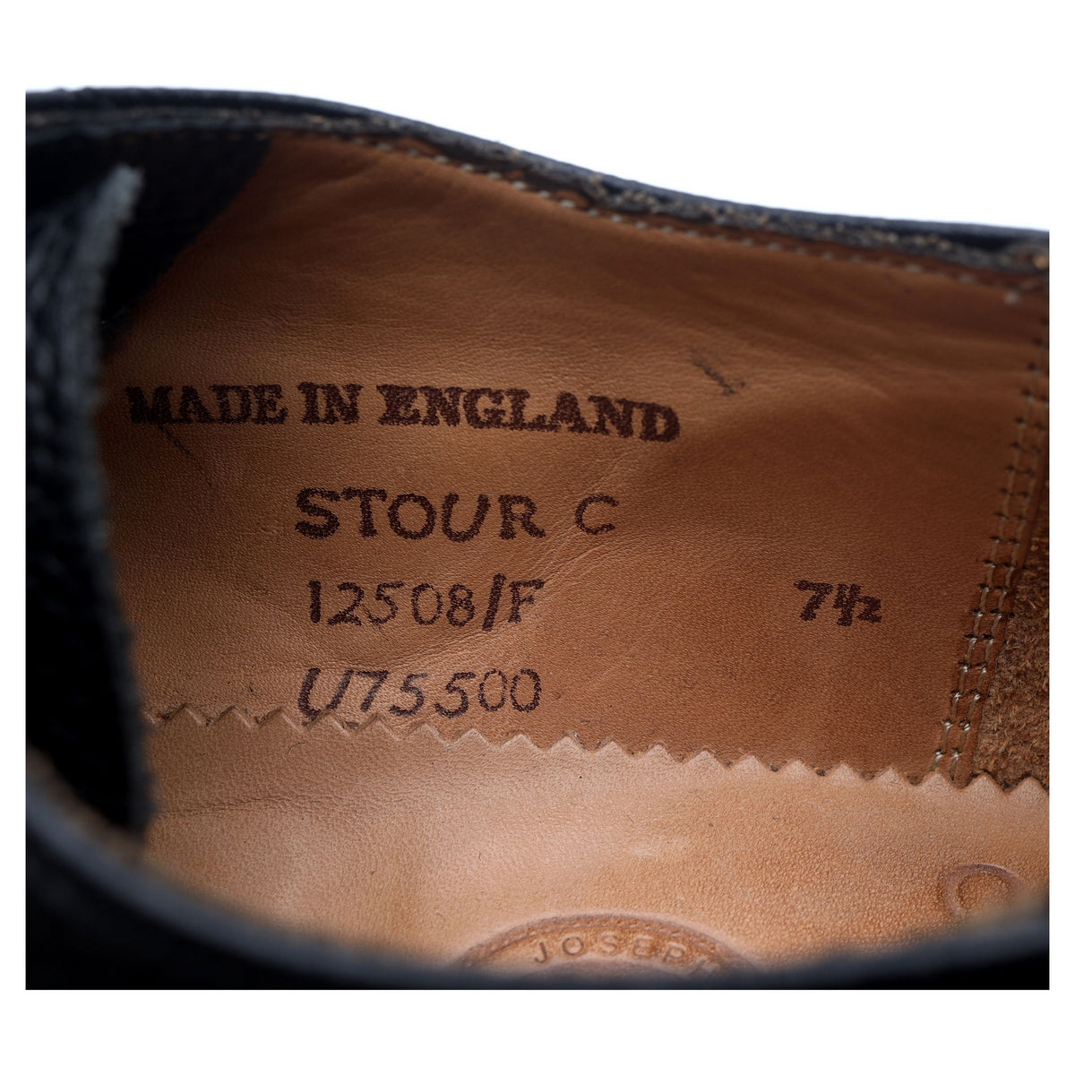 &#39;Stour&#39; Black Leather Veldtschoen Derby UK 7.5 F