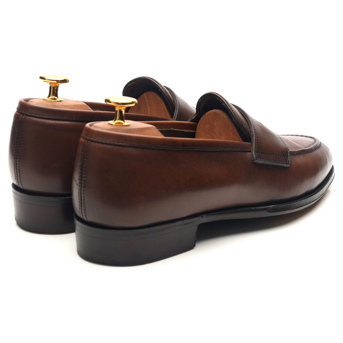 &#39;Bradley II&#39; Dark Brown Leather Loafers UK 5 E