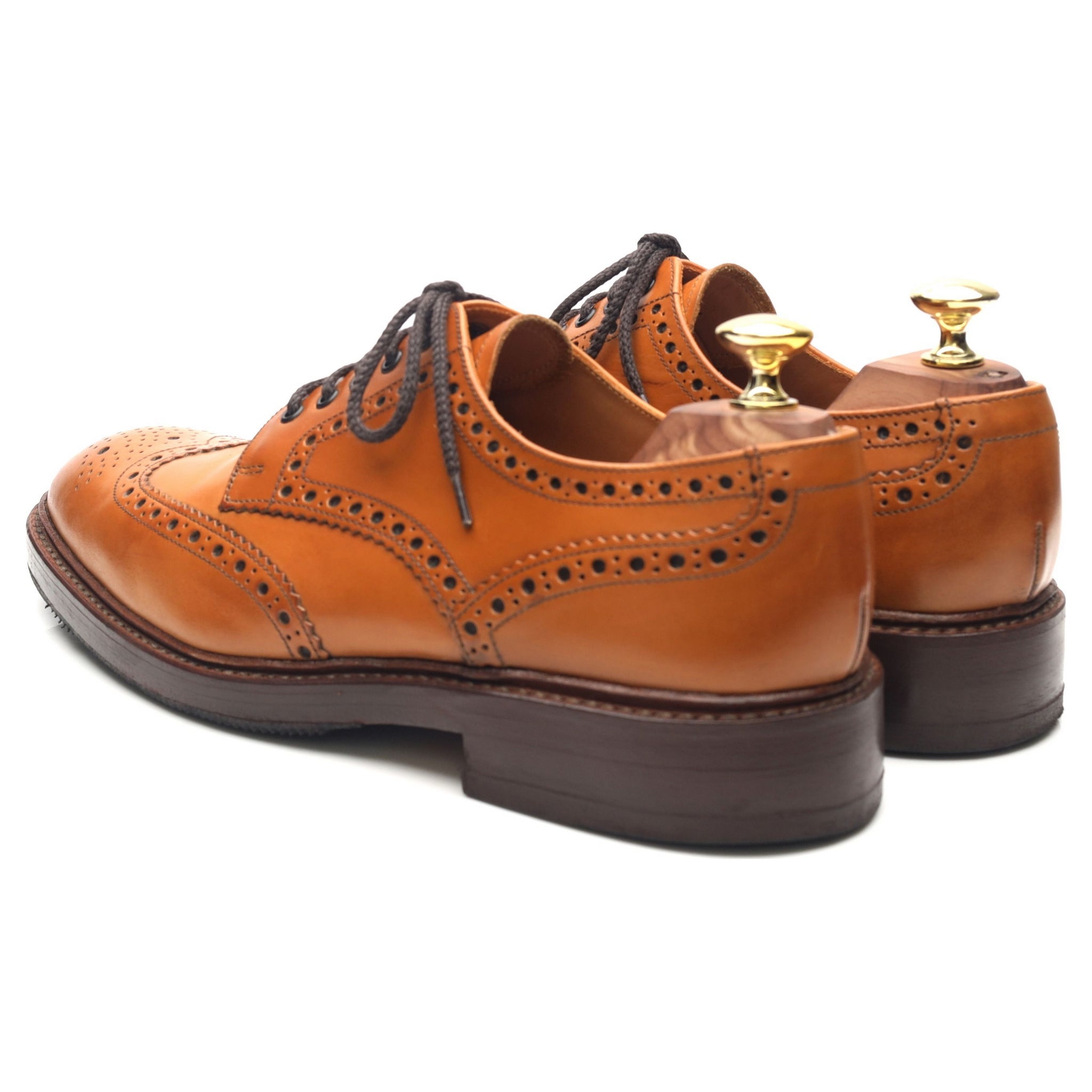 1880 'Chester 2' Tan Brown Leather Derby Brogues UK 7 F - Abbot's