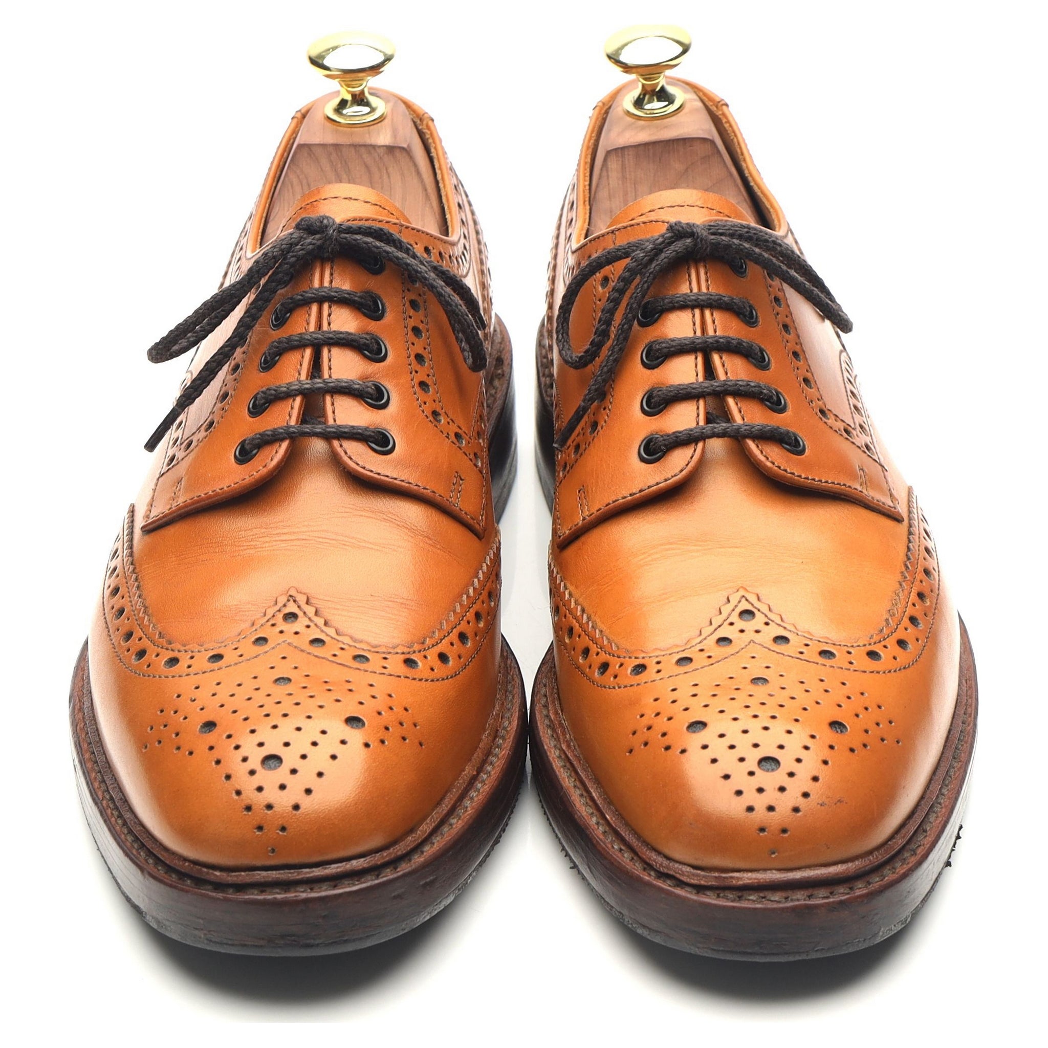 1880 'Chester 2' Tan Brown Leather Derby Brogues UK 7 F - Abbot's